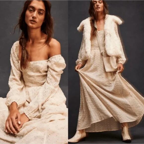 Free People Dresses & Skirts - Free People Malina Maxi Dress Cream